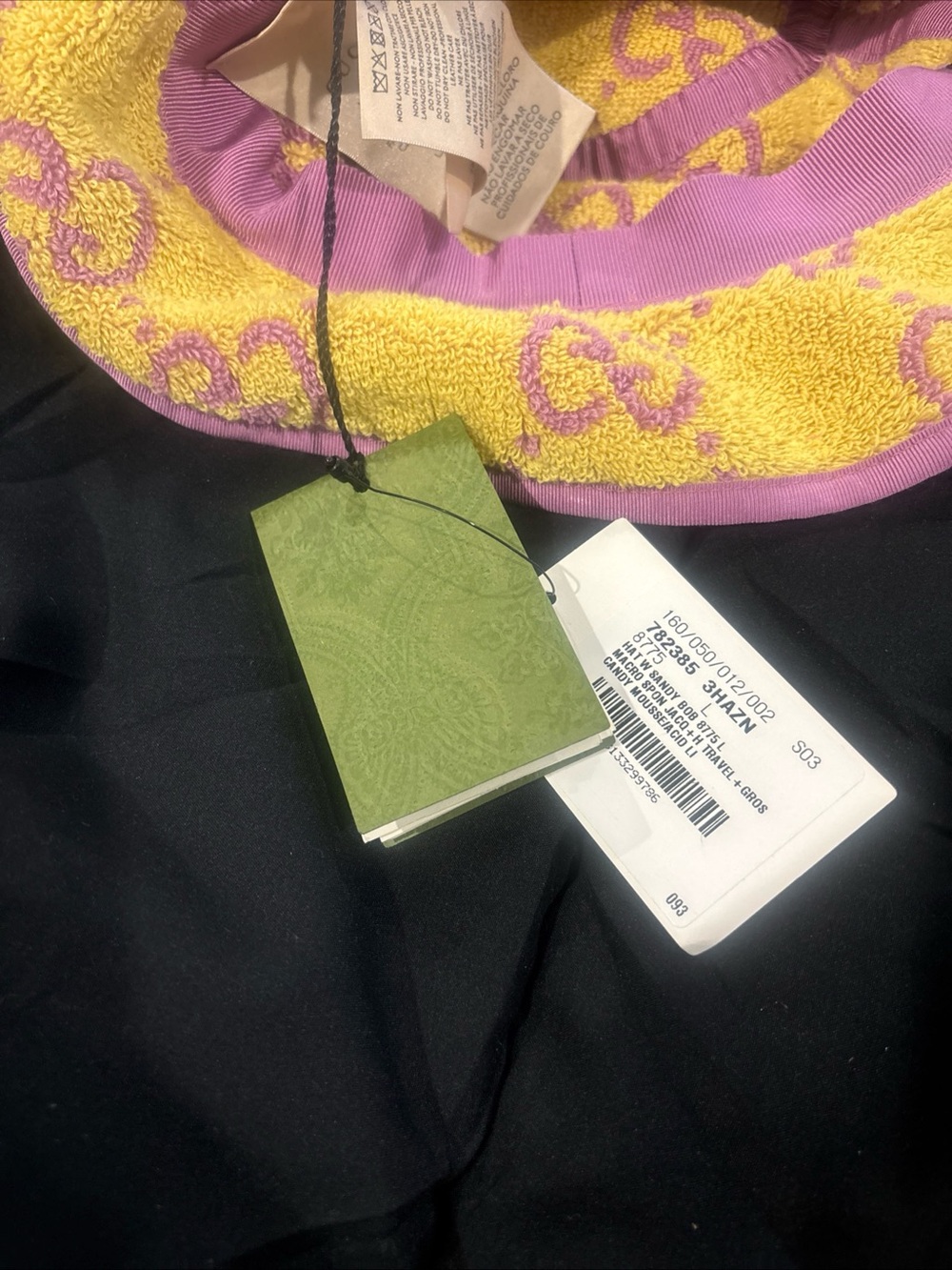 Gucci Yellow and Pink Terry Cloth Bucket Hat